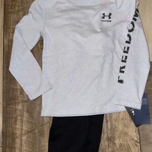 Under Armour Kids Freedom Long Sleeve Tee  and Black Joggers-